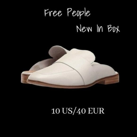 Free People Leather Mule Loafers Size 10 US 40 EU - New in Box - Picture 1 of 6